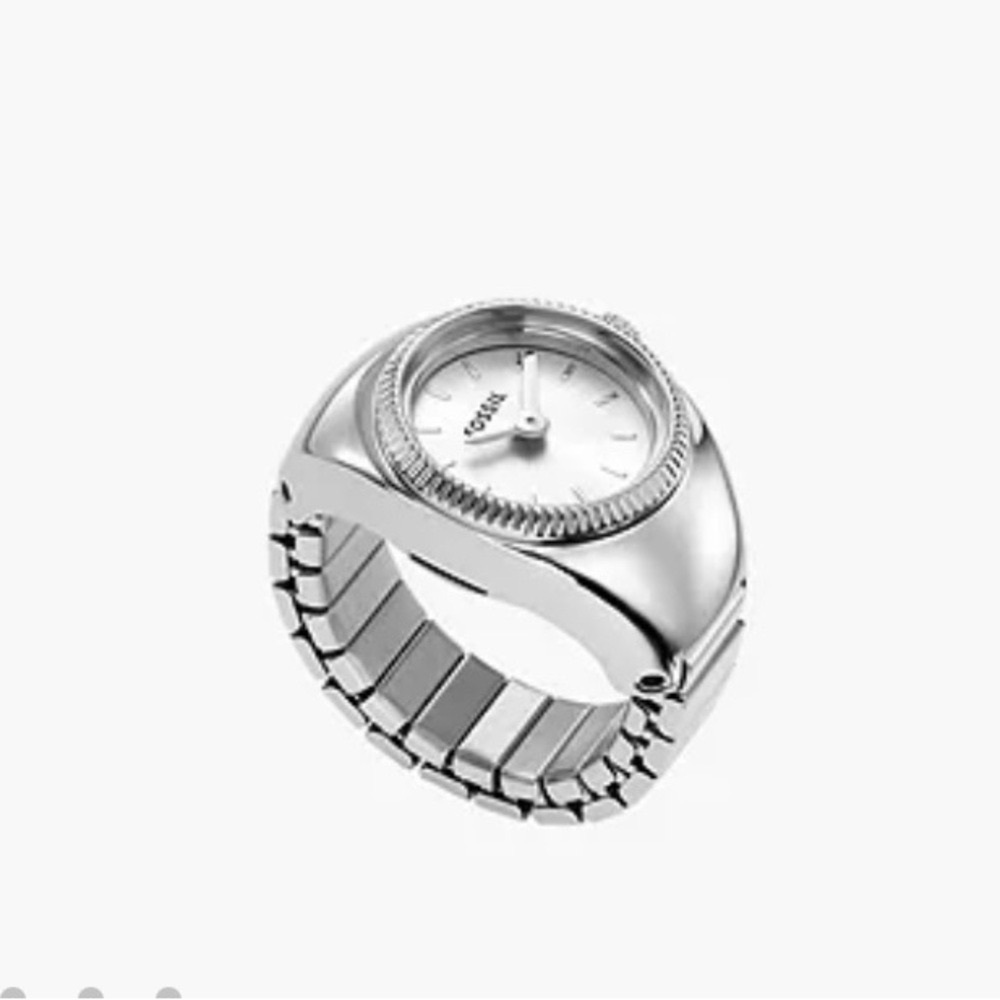 Fossil Stainless Steel Quartz Two-hand Ring Watch, New with Tags, size 6 1/2 - 8